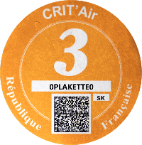 Crit'Air 3 fransk miljödekal