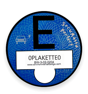 Blå E-Plakette för Tyskland